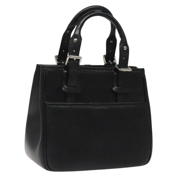 BURBERRY Hand Bag Leather Black Auth am8014 - Picture 1 of 16